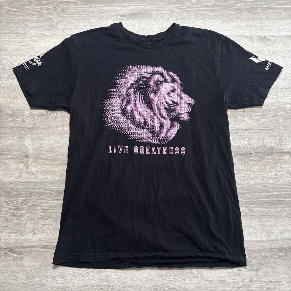 Lionel Messi Hard Rock Cafe T-Shirt Atlantic City Black Lion Graphic Mens Large